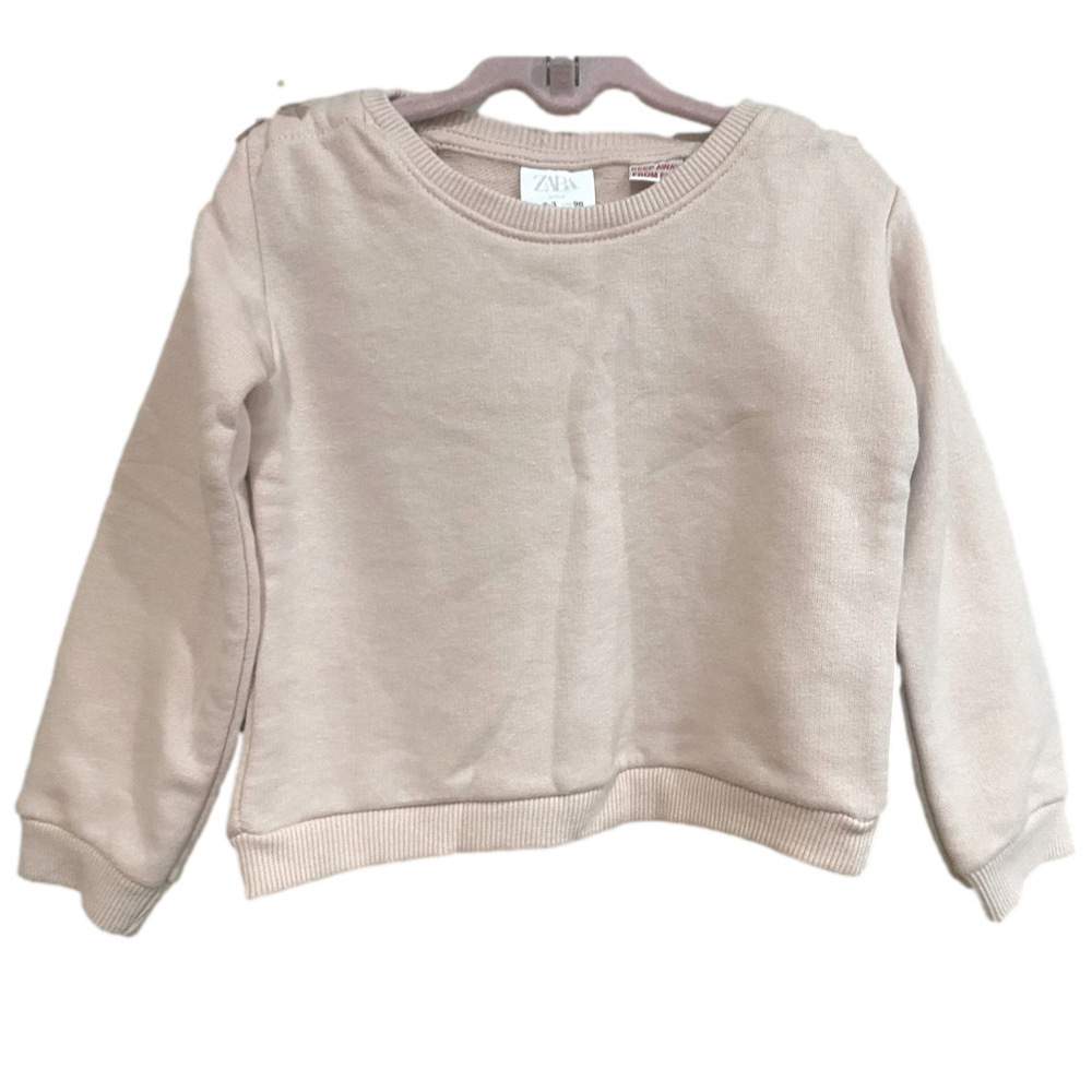 zara pink sweater with bow detail on shoulders 2-3 years.🎀